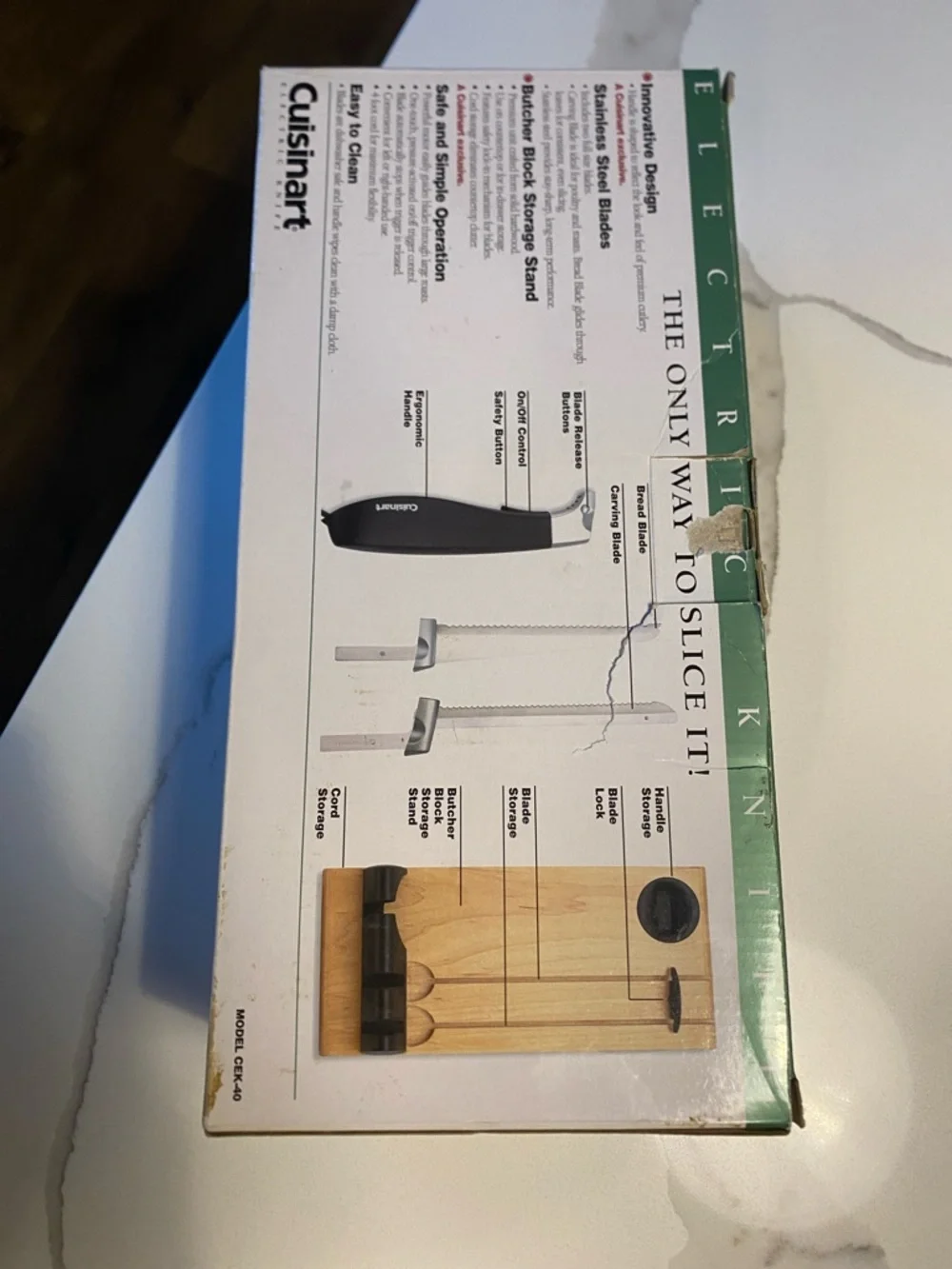 Cuisinart || Black Electric Knife with Wooden Block - 2 blades
